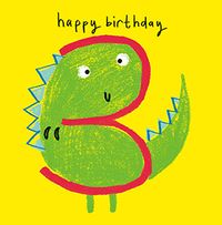 Kids Dinosaur 3rd Birthday Card