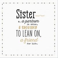 A partner in Crime Sister Birthday Card