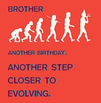 Evolution Brother Birthday Card