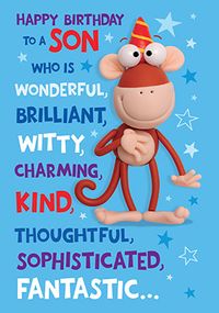 Tap to view Funny Monkey Son Birthday Card
