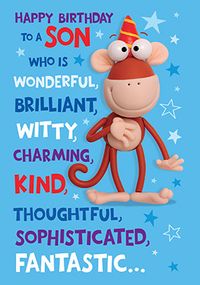 Funny Monkey Son Birthday Card