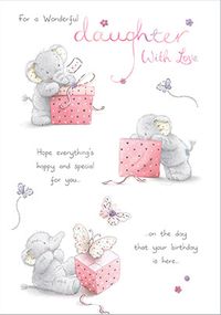 Tap to view Wonderful Daughter Elephant Birthday Card