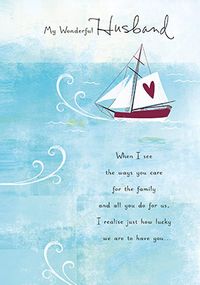 Sailboat Husband Birthday Card