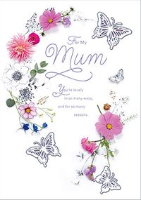 Paper Butterflies Mum Birthday Card