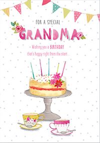 Tap to view Tea and Cake Special Grandma Birthday Card