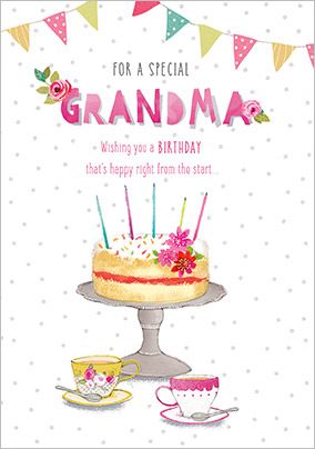 Tea and Cake Special Grandma Birthday Card