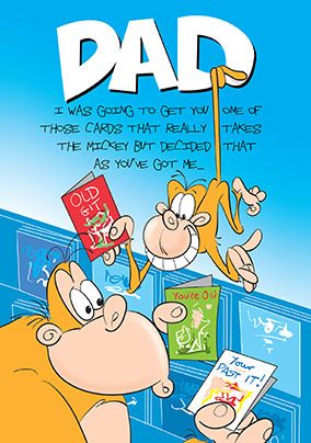 Funny Monkey Dad Birthday Card