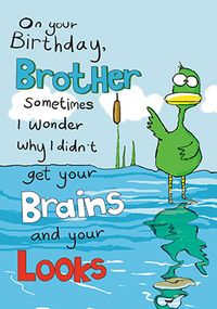Funny Duck Brother Birthday Card