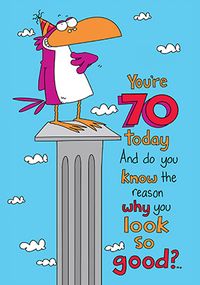 Tap to view 70th Funny Birthday Card - Looking Good