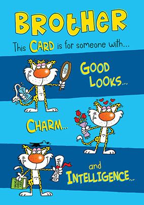 Good Looks and Charm Brother Birthday Card