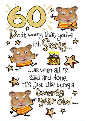 Guinea Pig 60th Birthday Card