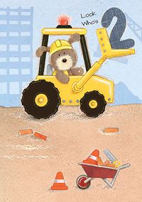 Tap to view Digger 2nd Birthday Card - Lots of Woof