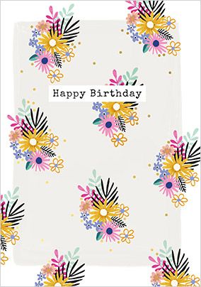 Floral bunches Birthday Card