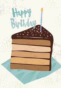 Tap to view Happy Birthday Friend Chocolate Cake Card