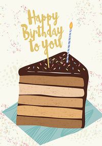 Happy Birthday Chocolate Cake Card