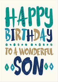 Happy Birthday to a Wonderful Son Card