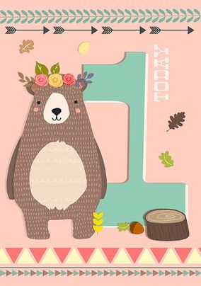 Bear 1 Today Birthday Card