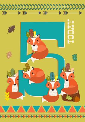 5 Today Fox Birthday Card