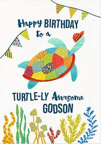 Turtle-ly Awesome Godson Birthday Card