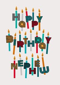Tap to view Happy Birthday Nephew Candles Card
