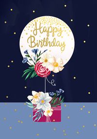 Happy Birthday Floral Balloon Card