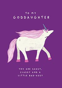 Goddaughter Unicorn Birthday Card