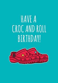 Croc And Roll Birthday Card