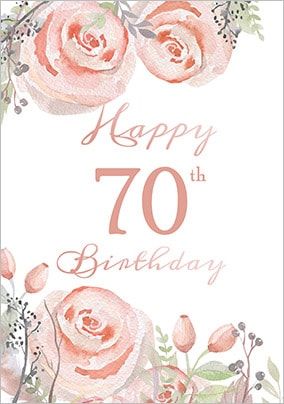 Floral Boutique 70th Birthday Card