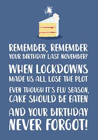Tap to view Remember Your Birthday Last November Card
