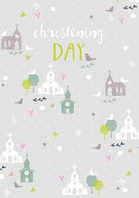 Christening Day Church Pattern Card