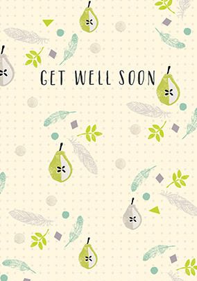 Get Well Soon Fruit Pattern Card