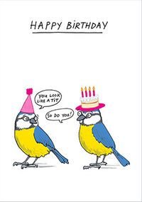 Blue Tit Birthday Card