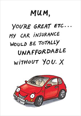 Car Insurance Mother's Day Card