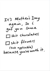 Tap to view Sh*t Chocolates Mother's Day Card