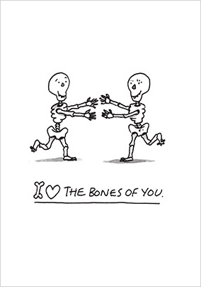 Love The Bones Of You Valentine's Day Card - Large (A4) - By Funky Pigeon