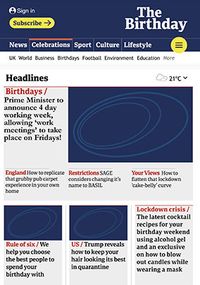 Headlines Birthday Card