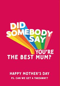 You're the Best Mum Mother's Day Card