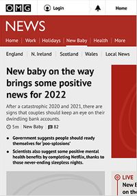 Tap to view Positive News 2022 New Baby Card