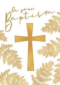 On your Baptism Gold Cross Card