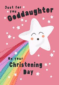 Sun Moon And Stars Goddaughter Christening Card