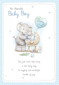 Tap to view Elliot & Buttons New Baby Boy Congratulations Card