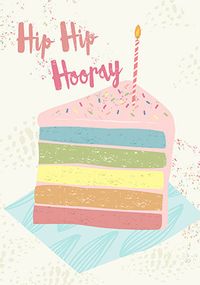 Tap to view Rainbow Cake Happy Birthday Card