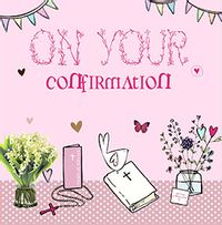 On your Confirmation pink Card
