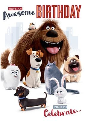 Awesome Birthday Secret Life Of Pets Card