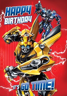 Go Time Transformers Birthday Card