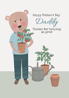 Daddy Helping Me Grow Father's Day Card