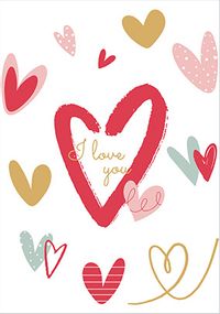 I Love You Hearts Valentine's Day Card