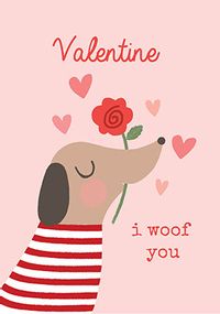 I Woof You Valentine's Day Card