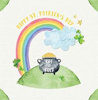 Rainbow and a Pot of Gold St Patrick's Day Card