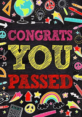 Chalkboard You Passed Congratulations Card